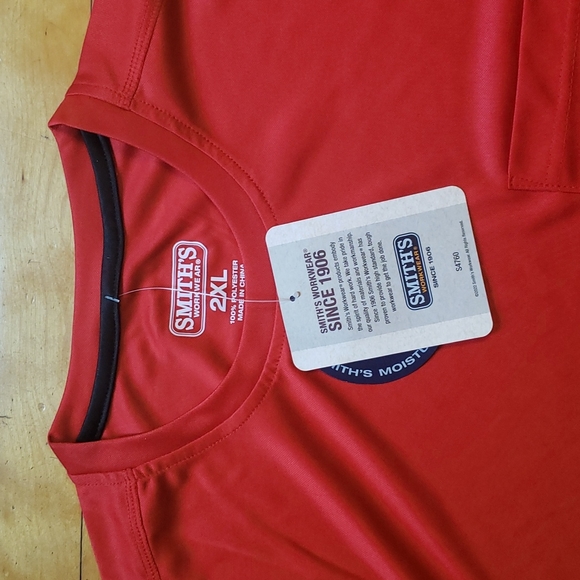 Smith's Workwear Men's Red performance pocket tee size 2XL - Picture 4 of 9